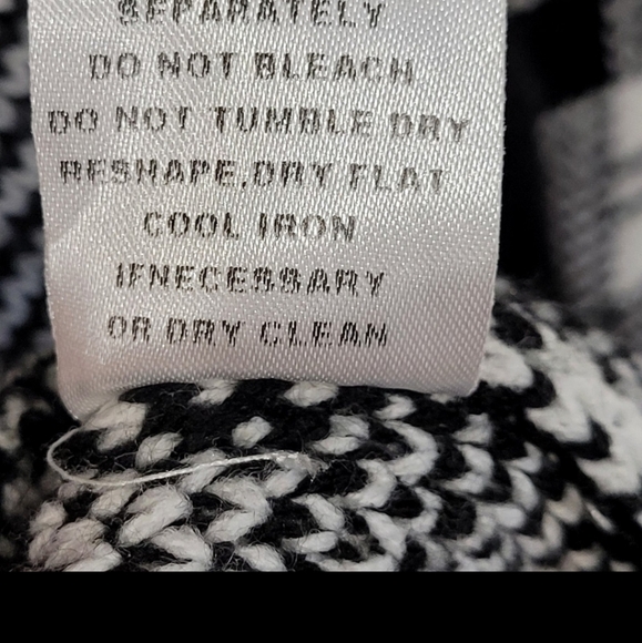 AVA COUTURE black and White oversized plaid chunky sweater jacket w/tie SZ XL - Picture 10 of 11